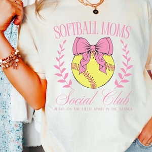 Softball Mama Coquette Bow png Soft Girl Era png Softball Png Coquette Softball Png Social Club png Pink Bow design Softball Mom PNG