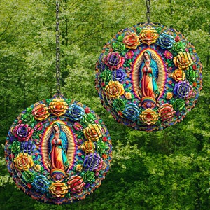 Spinner de viento de la Virgen de Guadalupe, Spinner de viento rosa, Spinner de viento, Diseños de sublimación de Spinner de viento, Diseños de Spinner de viento, Spinner cristiano PNG