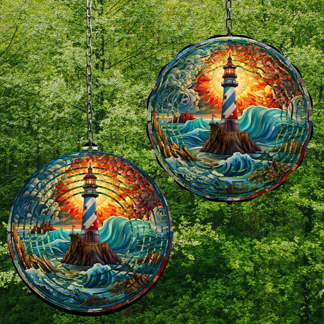 Ocean Lighthouse Wind Spinner Wind Spinner Png Wind Spinner Etsy