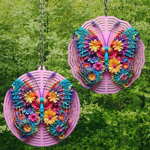 3d Butterfly Wind Spinner Wind Spinner Png Wind Spinner Sublimation Designs Wind Spinner Designs 8 in Wind Spinner Designs 3 sizes
