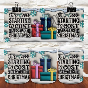 3D Funny Christmas Inflated Mug Wrap 11oz Mug Wrap 15oz Mug Wrap 3D Puffy Christmas Mug Wrap PNG Instant Digital Download Winter Mug Wrap
