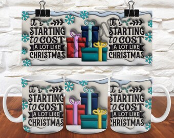 3D Funny Christmas Inflated Mug Wrap 11oz Mug Wrap 15oz Mug Wrap 3D Puffy Christmas Mug Wrap PNG Instant Digital Download Winter Mug Wrap