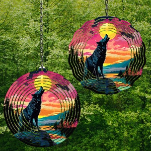 Wolf Wind Spinner Wind Spinner Png Wind Spinner Sublimation Designs Wind Spinner Designs 8 in Wind Spinner Designs Howling Wolf PNG