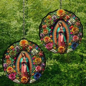 Virgen de Guadalupe Wind Spinner Wind Spinner Png Wind Spinner Diseños de Sublimación Wind Spinner Designs 8 en Wind Spinner Designs 3 tamaños