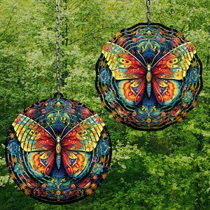 Rainbow Butterfly Wind Spinner Wind Spinner Png Wind Spinner Sublimation Designs Wind Spinner Designs 8 in Wind Spinner Designs 3 sizes