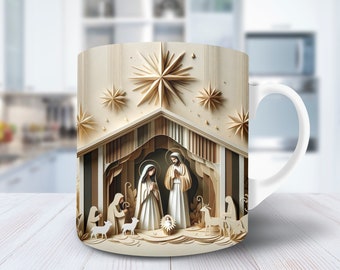 Nativity 3d Mug Wrap 3D Mug Coffee Mug Wrap Mug Sublimation Christmas Mug png Christmas Mug Wrap 11oz Mug Wrap 15oz Mug Wrap Nativity Scene