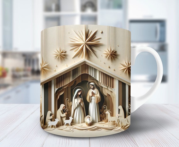 Nativity 3d Mug Wrap 3D Mug Coffee Mug Wrap Mug Sublimation Christmas Mug png Christmas Mug Wrap 11oz Mug Wrap 15oz Mug Wrap Nativity Scene