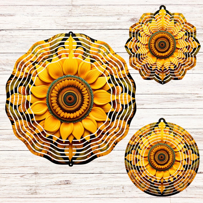 3d Sunflower Wind Spinner Wind Spinner Png Wind Spinner Sublimation ...