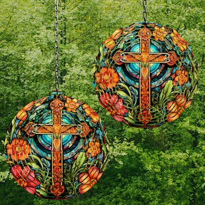 Cross Wind Spinner Stained Glass Sublimation Design Wind Spinner Png Wind Spinner Sublimation Designs 8 in Wind Spinner Designs 3 sizes