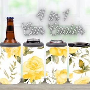 Watercolor Roses 4in1 Can Cooler Sublimation Wrap Can Cooler Slim Can Cooler Rose Tumbler Wrap Floral Tumbler Wrap Can Koozie Beer Cooler