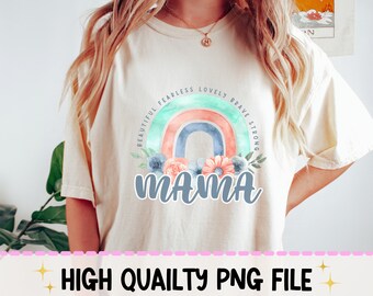 Retro Boho Mama Png Aquarel Boho Mama Sublimatie Mama sublimatie PNG Retro Mama Png Mama png ontwerp download Moederdag png
