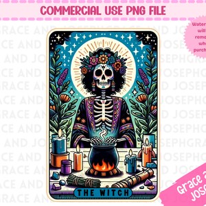 The Witch Tarot Card PNG Witchy Funny Tarot Card PNG Skeleton Sublimation Design Tarot PNG Digital Download Tarot Card Shirt Mystical Shirt