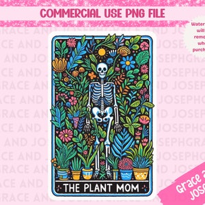 The Plant Mom Tarot-Karte PNG Mystische png Tarot-Karte PNG Skelett Sublimation Design Tarot PNG Digitaler Download NUR Tarot Karte Shirt PNG