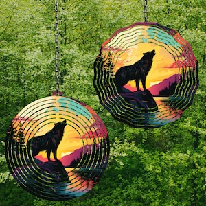 Wolf Wind Spinner Wind Spinner Png Wind Spinner Sublimation Designs Wind Spinner Designs 8 in Wind Spinner Designs Howling Wolf PNG