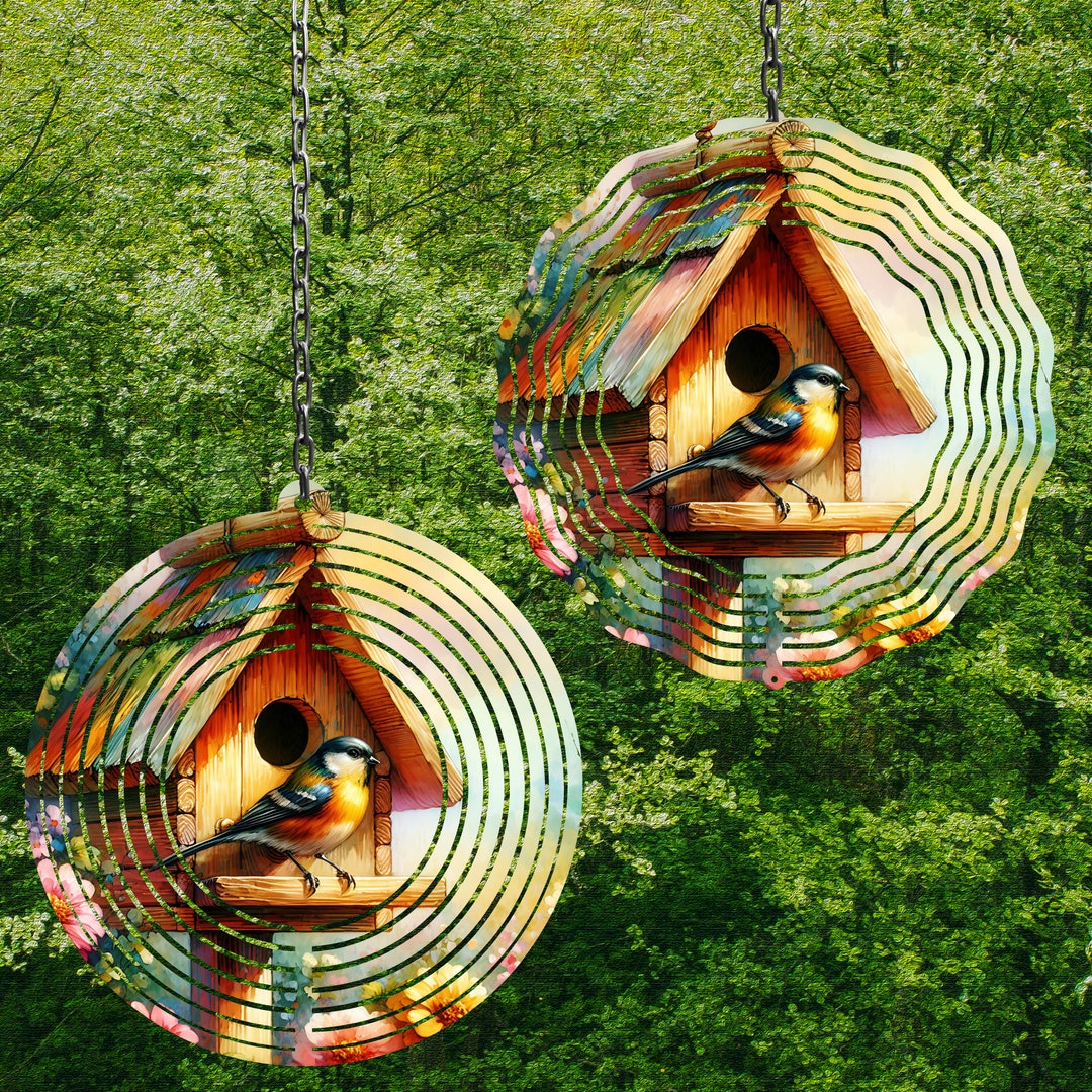 Birdhouse Wind Spinner Bird Wind Spinner Png Sparrow Wind Spinner ...