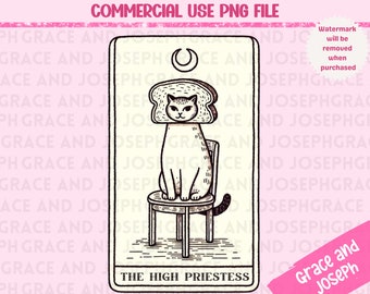 The High Priestess Tarot Card PNG Funny Tarot Card PNG Cat Sublimation Design Tarot PNG Digital Download Tarot Card Shirt Cat Meme Tarot Png