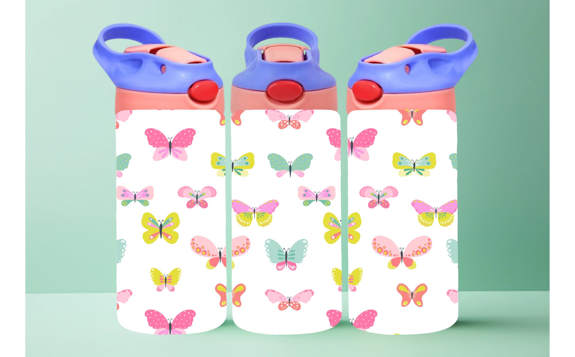 Butterfly Kids Tumbler Wrap 12 Oz Flip Top Sippy Cup Kids - Etsy
