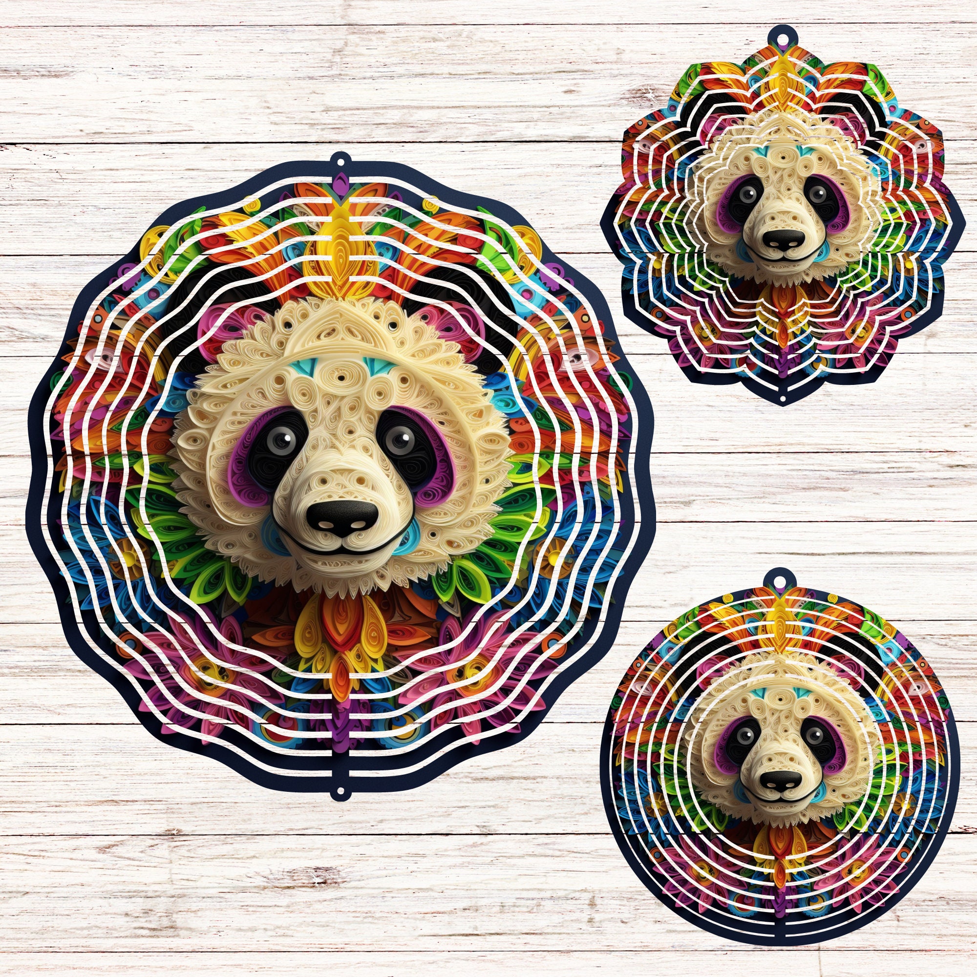 3D Panda Mandala Wind Spinner Wind Spinner Png Wind Spinner Sublimation ...