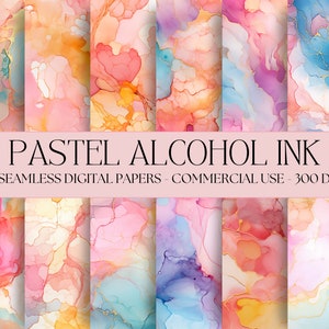 Alcohol Ink Digital Paper Seamless Pastel textures Watercolor Seamless Digital Paper Instant Digital Download commercial use