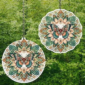 Boho Butterfly Wind Spinner PNG Butterfly Wind Spinner Sublimation Designs Bohemian Wind Spinner Designs Garden Wind Spinner Butterfly png