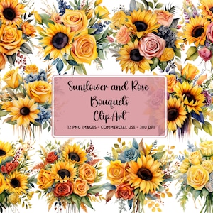 Sunflower Clipart Watercolor Sunflower Clipart Sunflower Clipart Watercolor Sunflower Watercolor Flower Clipart Rose Watercolor Clipart