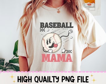 Baseball Mama PNG Baseball png Digital Sublimation Design Digital Download Png Sport PNG Retro Shirt PNG Baseball Mom Png