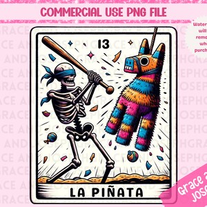 La Piñata Tarot Card PNG Funny Tarot Card PNG Skeleton Sublimation Design Mexicana Tarot PNG Descarga Digital Loteria png Mexicano png