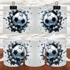 Personalized Soccer Ball Ceramic Mug – Custom Name Coffee Mug 11oz/15oz, Gift For Son & Fans