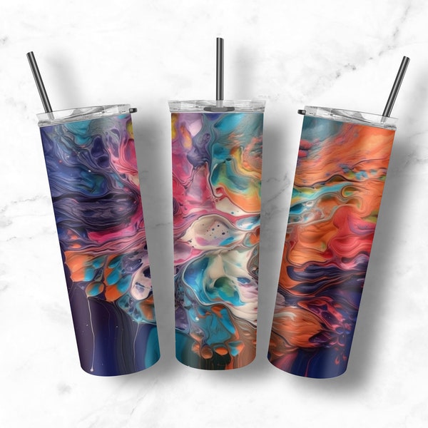 Acrylic Pour Tumbler Etsy