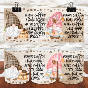 Gnomes Mug Wrap Coffee Mug Wrap Sublimation Designs PNG 11oz Mug Wrap 15oz Mug Wrap Template Cute Christmas Mug Press Design Funny Mug Wrap