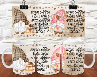 Kabouters mok wrap koffiemok wrap sublimatie ontwerpen PNG 11oz mok wrap 15oz mok wrap sjabloon leuke kerstmok pers ontwerp grappige mok wrap