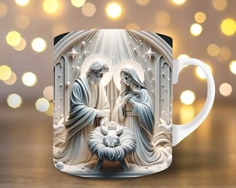 Nativity 3d Mug Wrap 3D Mug Coffee Mug Wrap Mug Sublimation Christmas Mug png Christmas Mug Wrap 11oz Mug Wrap 15oz Mug Wrap Nativity Scene