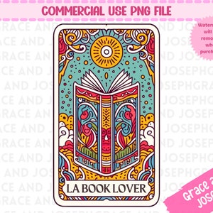 La Book Lover Tarot Card Libro Sublimation Design Book Lover Imprimible Descarga Digital Instantánea SOLO Loteria png Mexicano png Latina png