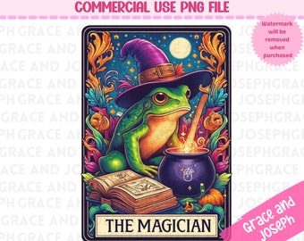The Magician Tarot Card PNG Tarot Card png Frog Sublimation Design Tarot PNG Digital Download ONLY Tarot Card Shirt png Frog Tarot Card