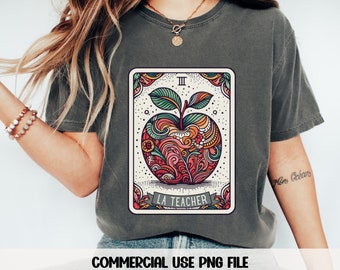 La Teacher Tarot Card Loteria png Mexican png Latina png Teacher Sublimation Design Seño Printable Instant Digital Download ONLY