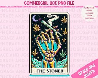 The Stoner Tarot Card PNG Funny Tarot Card PNG Skeleton Sublimation Design Tarot PNG Digital Download Tarot Card Shirt