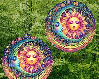 Sun and Moon Wind Spinner Wind Spinner Png Wind Spinner Sublimation Designs Wind Spinner Designs 10 in Wind Spinner Designs 3 sizes