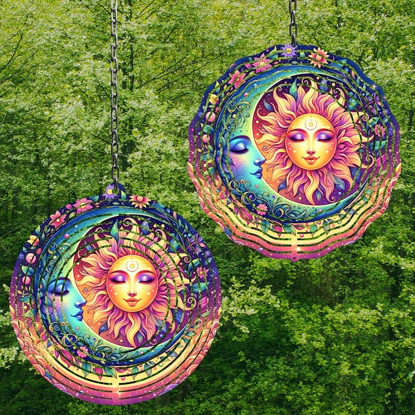 Sun and Moon Wind Spinner Wind Spinner Png Wind Spinner Sublimation Designs Wind Spinner Designs 10 in Wind Spinner Designs 3 sizes