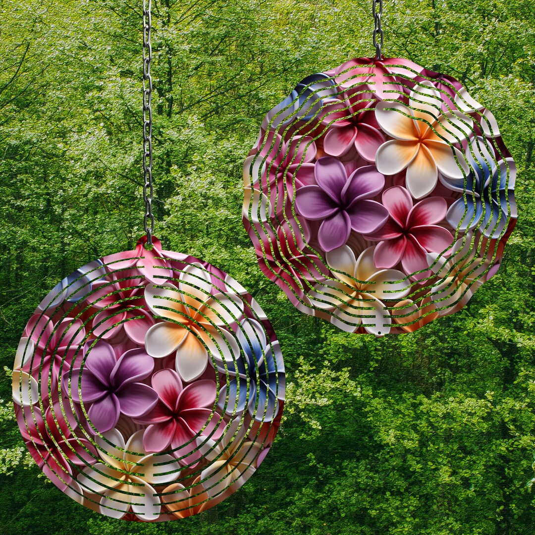 3D Flower Wind Spinner Plumeria Wind Spinner PNG Sublimation Design ...