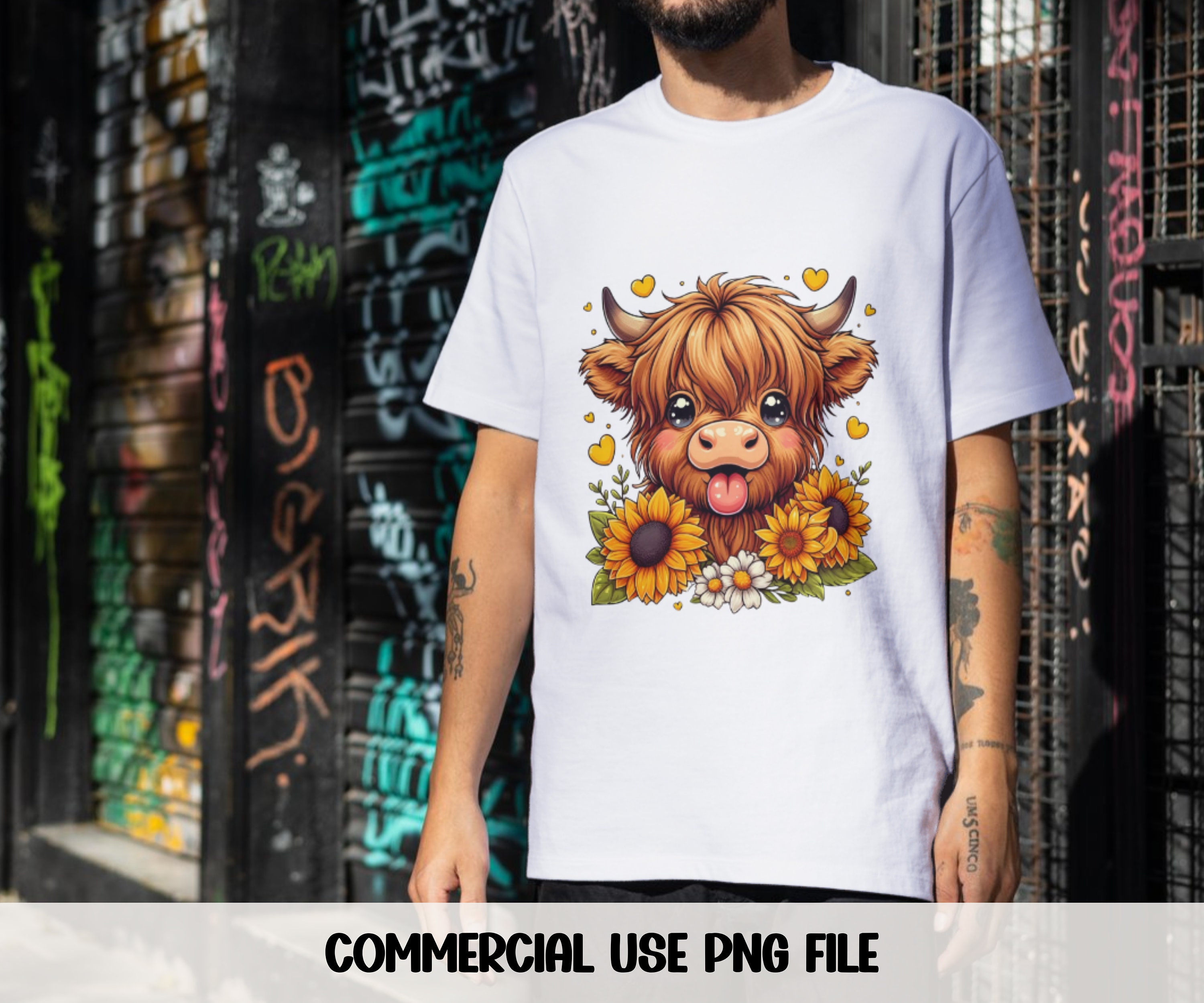 Cute Highland Cow Png Sunflowers Png Highland Cow Clipart Heifer Cow ...