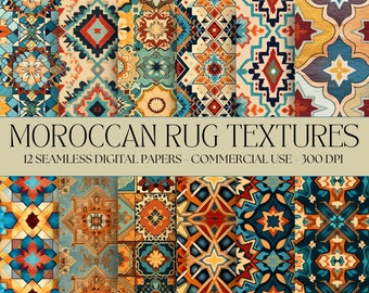 Moroccan Rug Digital Paper Seamless Arabesque textures Instant Digital Download commercial use