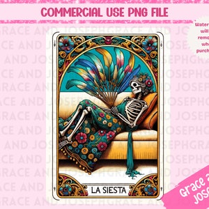 La Siesta Tarot Card PNG Funny Tarot Card PNG Skeleton Sublimation Design Mexicana Tarot PNG Descarga Digital Loteria png Mexicano png