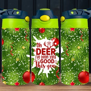 Christmas 12oz Kids Flip Top Sippy Cup Tumbler Wrap 12oz Straight Tumbler Sublimation PNG Kids Tumbler Design Funny Kids Tumbler Wrap