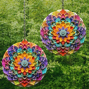 Rainbow Mandala Wind Spinner Wind Spinner Png Wind Spinner Sublimation Designs Wind Spinner Designs 8 in Wind Spinner Designs 3 sizes