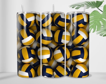 3D Volleyball tumbler wrap sublimation 20 oz Skinny Tumbler Sublimation Design Digital Download PNG Instant DIGITAL ONLY volleyball png