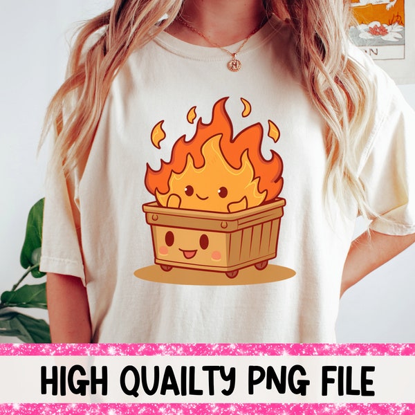 Kawaii Dumpster Fire png Chibi png Kawaii png Funny Dumpster Fire Sublimation Design Dumpster Fire Printable Digital Download ONLY