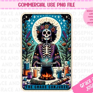 The Chaos Conjurer Tarot Card PNG Funny Tarot Card PNG Tarot Card Shirt png Skeleton Sublimation Design Tarot PNG Digital Download The Witch