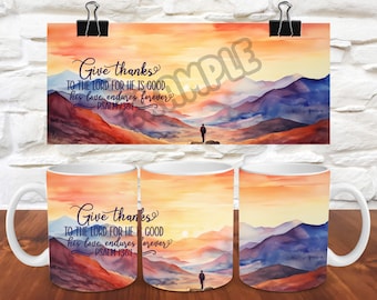 Faith Bible Verse Mug Wrap 11oz mug wrap 15oz Mug Wrap Bible Verse Coffee Mug Sublimation Templates Coffee Mug Wrap PNG Instant Download