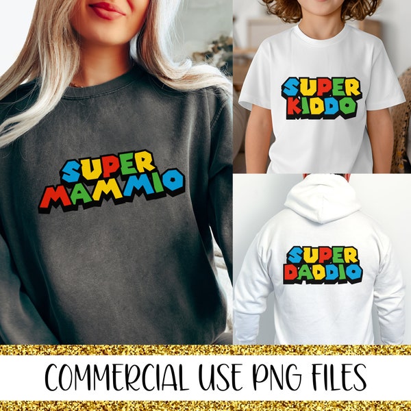 Nerdy Family Shirt PNG BUNDLE Super Mom png Super Dad png Super Kid png Sublimation Design Nerdy png Gamer png Designs Gaming Family png