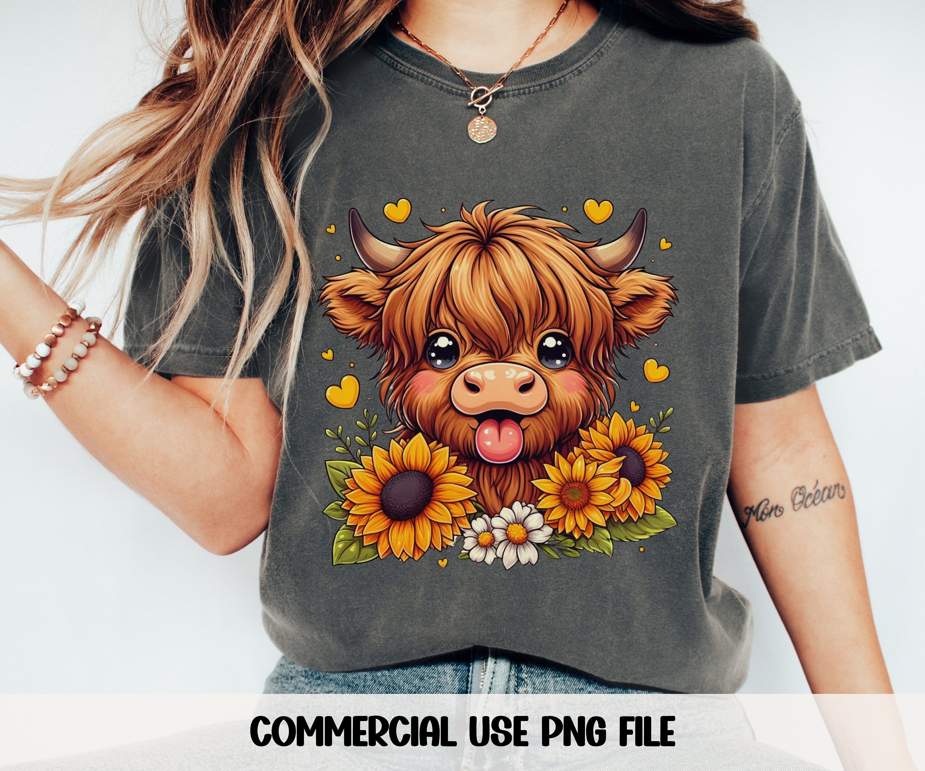 Cute Highland Cow Png Sunflowers Png Highland Cow Clipart Heifer Cow ...